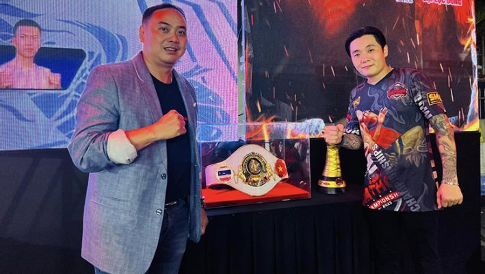 Giải Muay Đạt Hòa Championship sẽ có đai cho nhà vô địch - Ảnh HLV Giáp Trung Thang